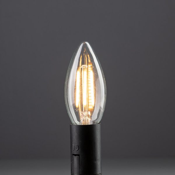 LED Filament Candle Bulb E27 4W Clear - C35 - Image 2