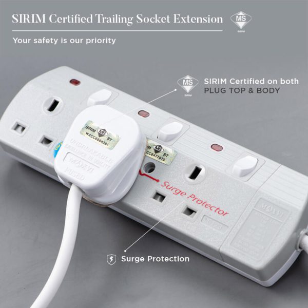 Maxvi Trailing Socket Extension with SIRIM - Image 3