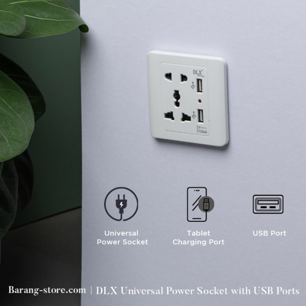 DLX 13A Universal Power Socket with USB Ports - Image 4